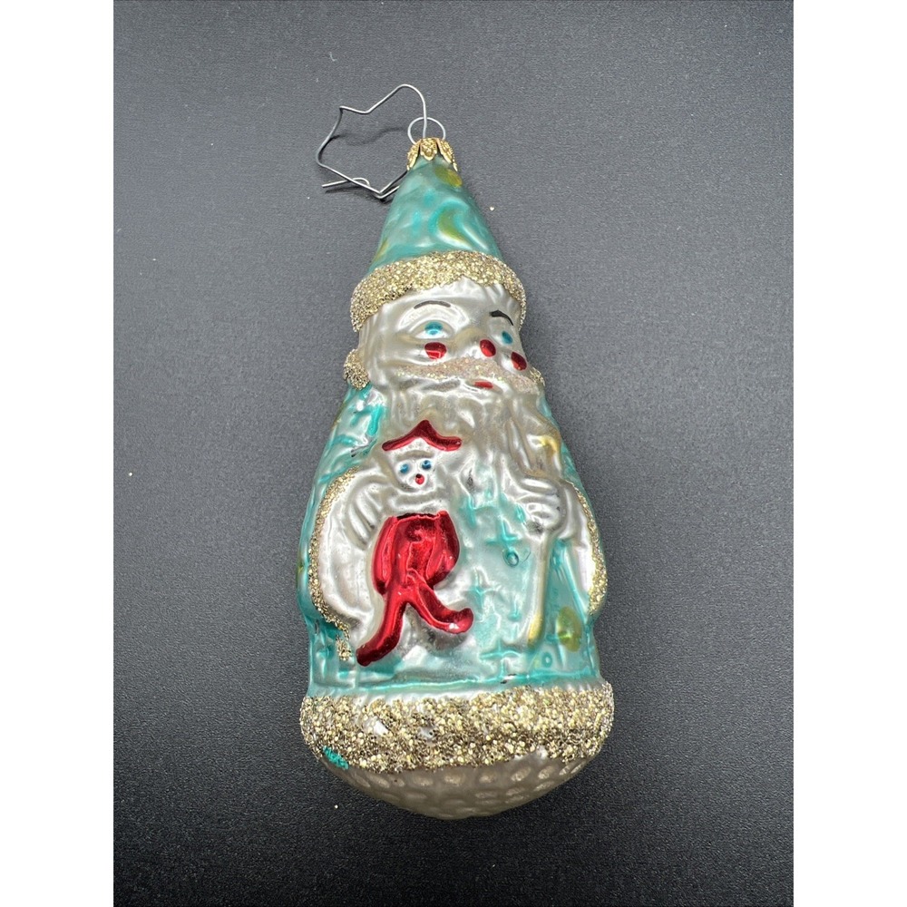 VTG Kurt Adler Hand Crafted Traditional Glass Ornament Wizard Kringle Wand Doll